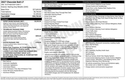 2027 Chevrolet Bolt LT