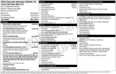 2026 Chevrolet Silverado 2500 HD LTZ