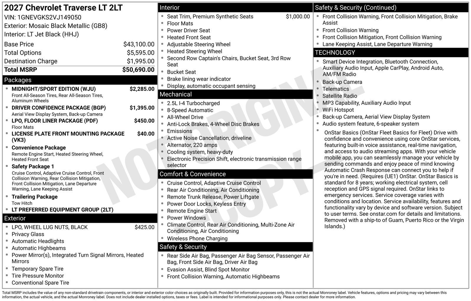 2027 Chevrolet Traverse LT