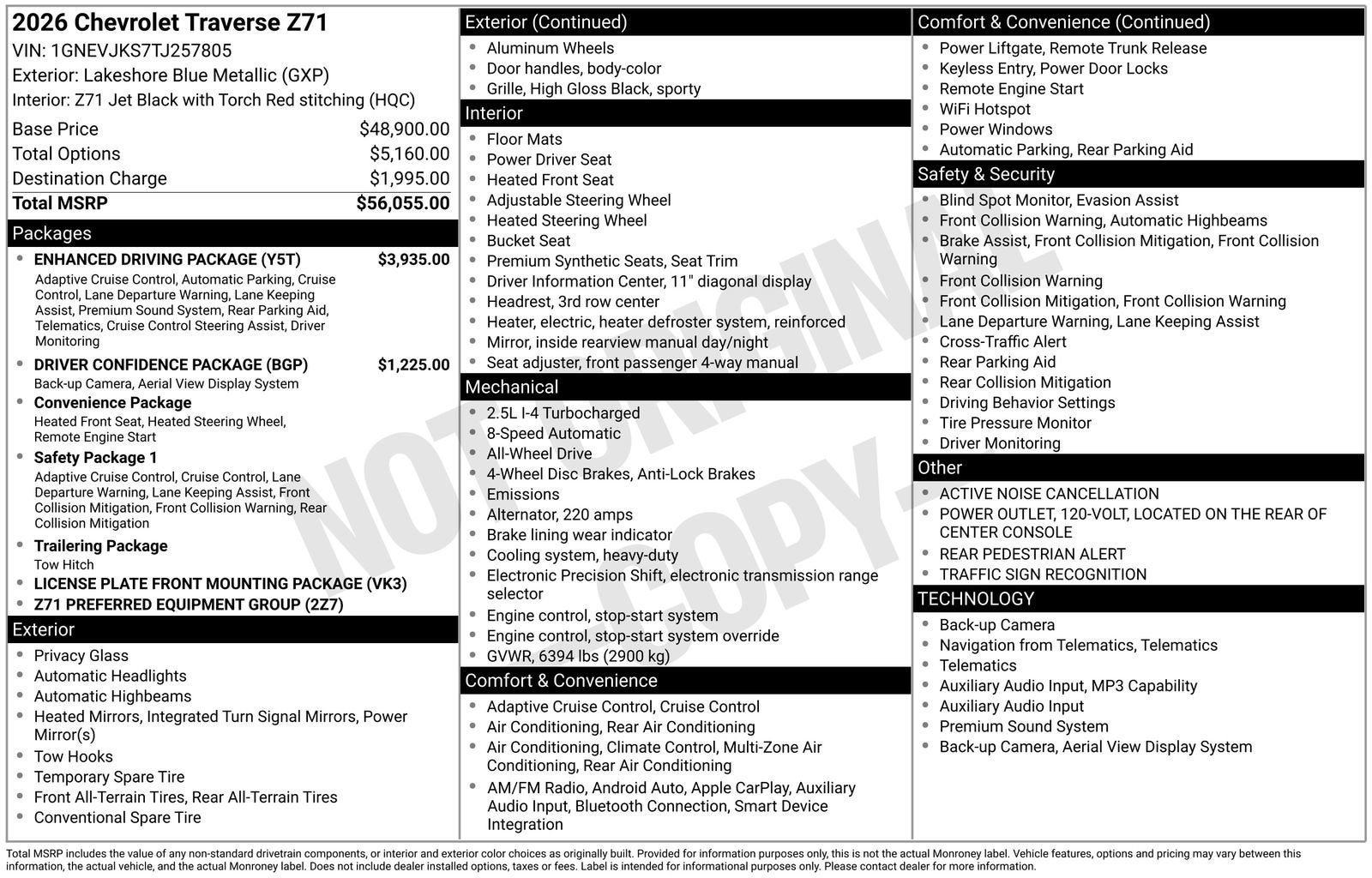 2026 Chevrolet Traverse Z71