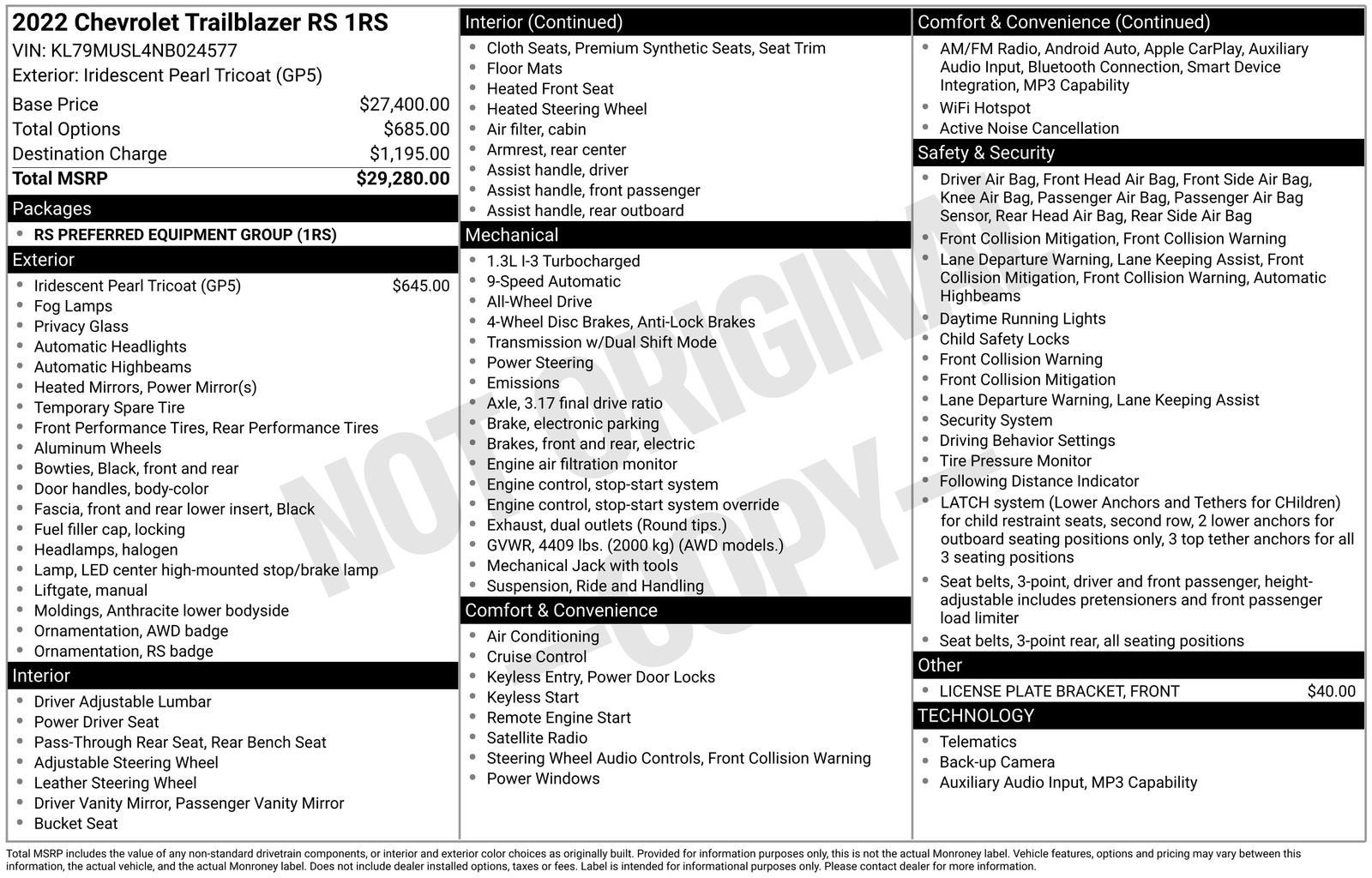2022 Chevrolet Trailblazer RS