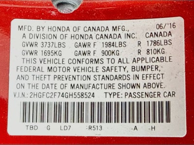 2016 Honda Civic EX