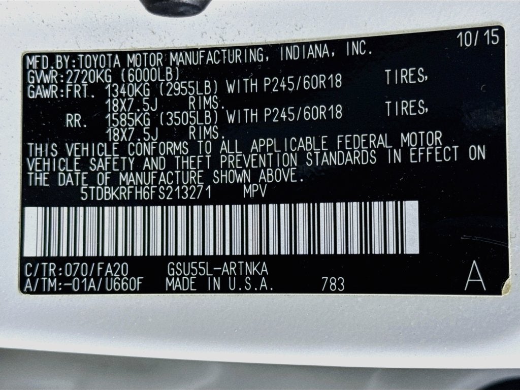 2015 Toyota Highlander LE Plus V6