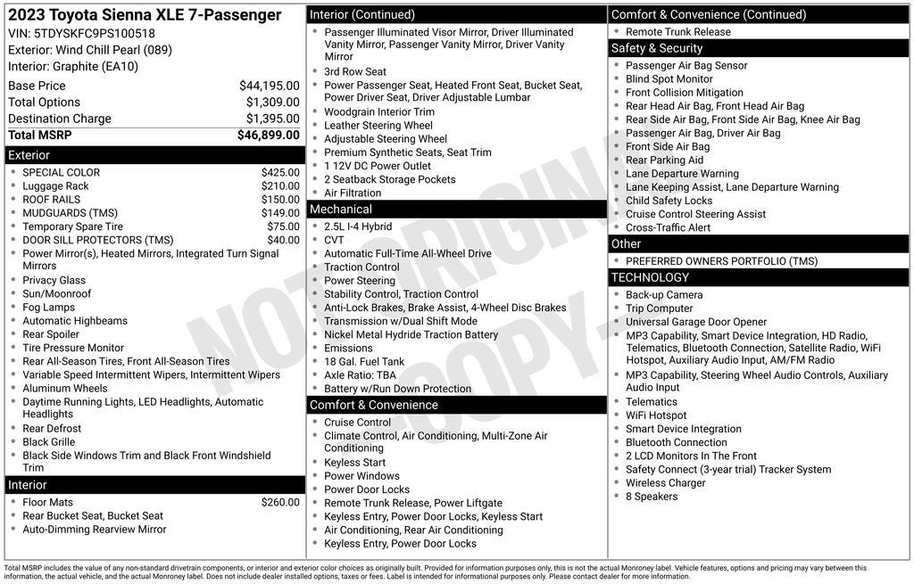 2023 Toyota Sienna XLE 7 Passenger