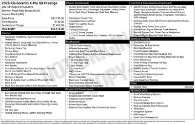 2026 Kia Sorento X-Pro SX Prestige