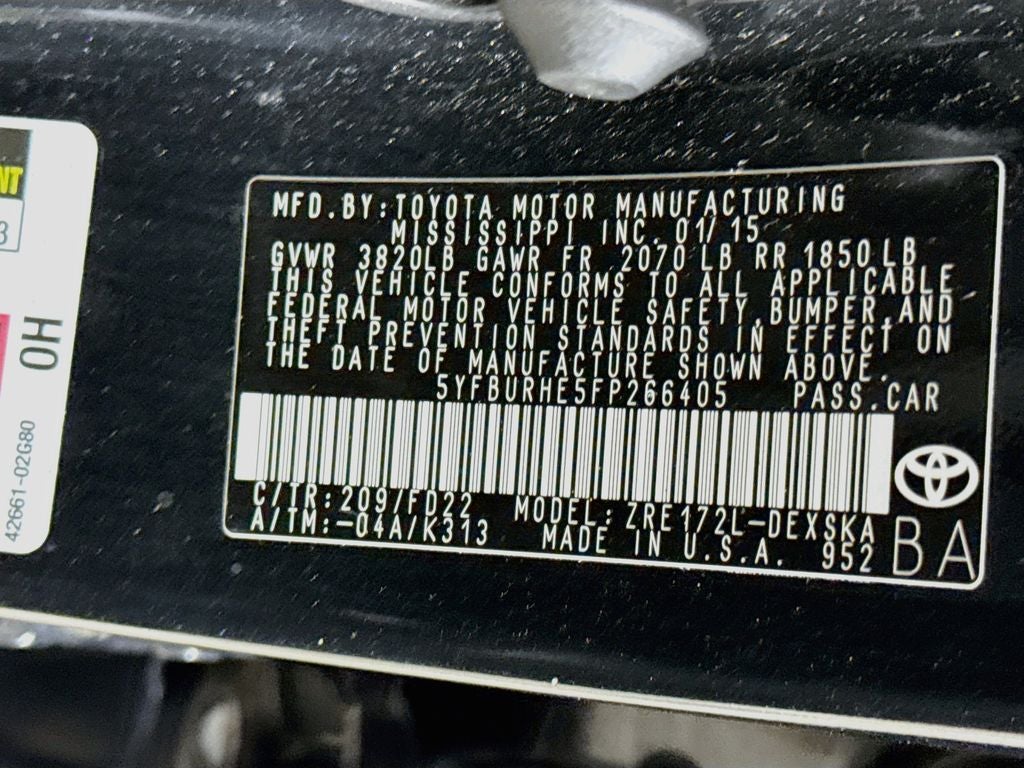 2015 Toyota Corolla S Plus