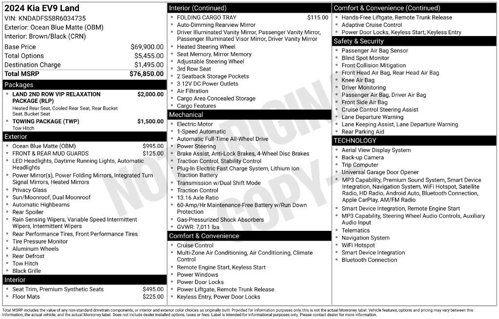 2024 Kia EV9 Land
