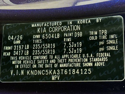 2026 Kia Carnival Hybrid EX