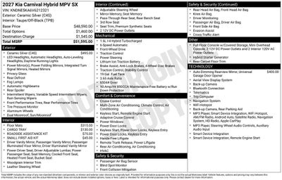2027 Kia Carnival Hybrid SX