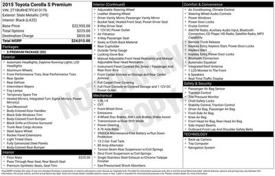 2015 Toyota Corolla S Premium