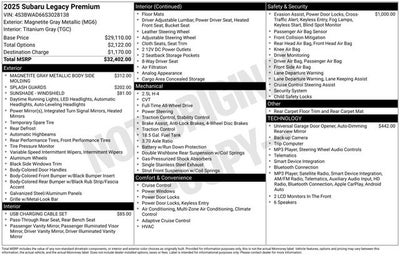 2025 Subaru Legacy Premium