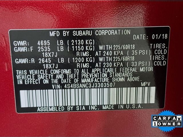 2018 Subaru Outback 2.5i Limited