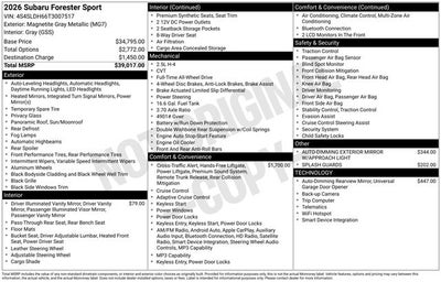 2026 Subaru Forester Sport