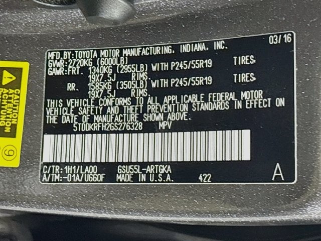 2016 Toyota Highlander Limited Platinum V6
