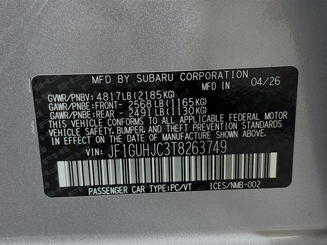 2026 Subaru Impreza 2.5RS