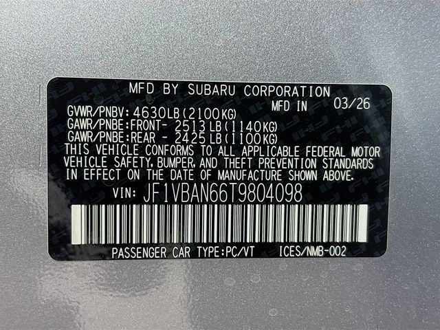 2026 Subaru WRX Limited