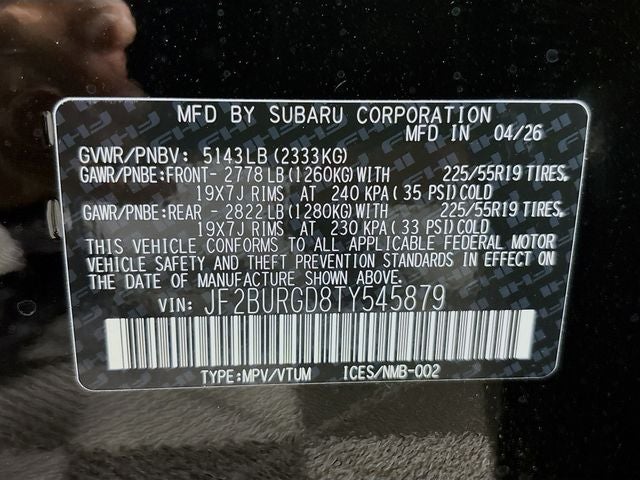 2026 Subaru Outback Limited XT