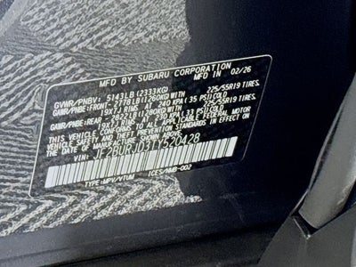 2026 Subaru Outback Touring XT