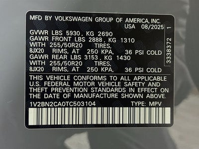 2026 Volkswagen Atlas 2.0T SEL