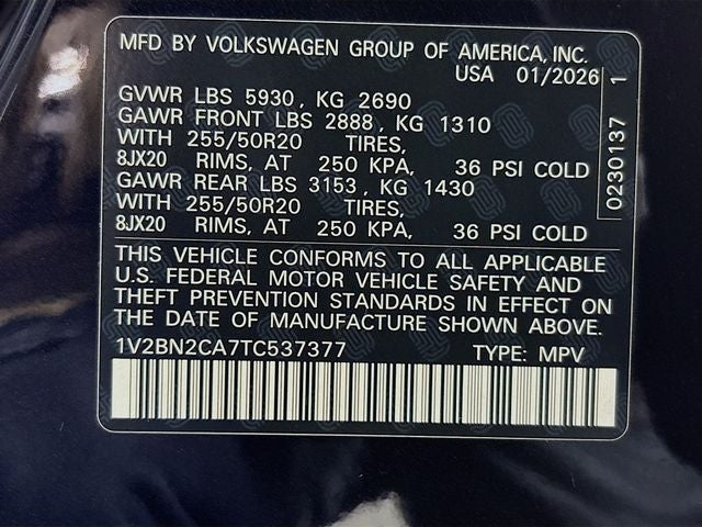 2026 Volkswagen Atlas 2.0T SEL