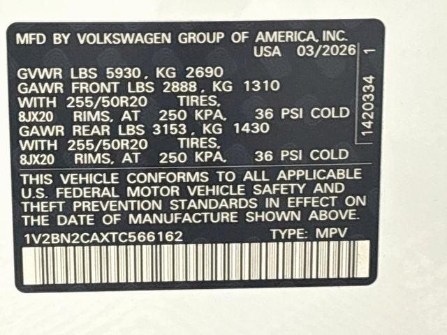 2026 Volkswagen Atlas 2.0T SEL