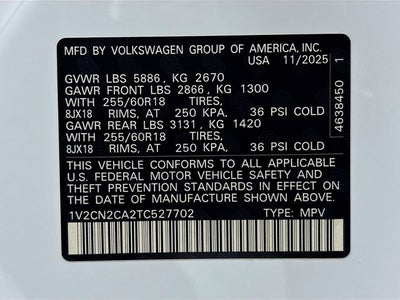 2026 Volkswagen Atlas 2.0T Peak Edition