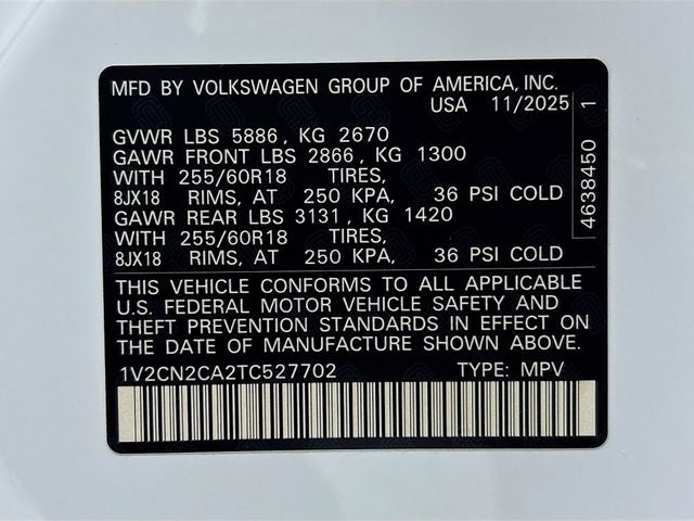 2026 Volkswagen Atlas 2.0T Peak Edition