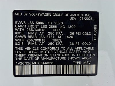 2026 Volkswagen Atlas 2.0T Peak Edition