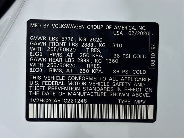 2026 Volkswagen Atlas Cross Sport 2.0T SE w/Technology