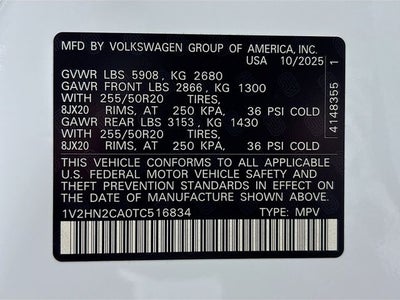 2026 Volkswagen Atlas 2.0T SE w/Technology