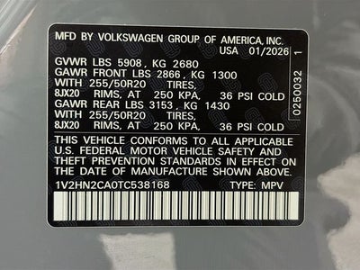 2026 Volkswagen Atlas 2.0T SE w/Technology
