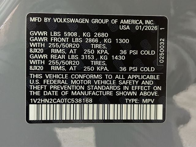 2026 Volkswagen Atlas 2.0T SE w/Technology