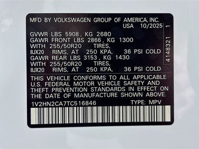 2026 Volkswagen Atlas 2.0T SE w/Technology