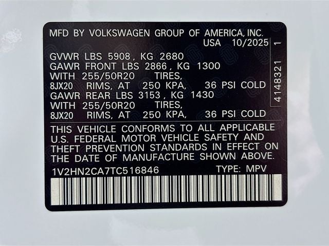 2026 Volkswagen Atlas 2.0T SE w/Technology
