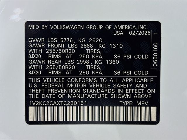 2026 Volkswagen Atlas Cross Sport 2.0T SE w/Technology