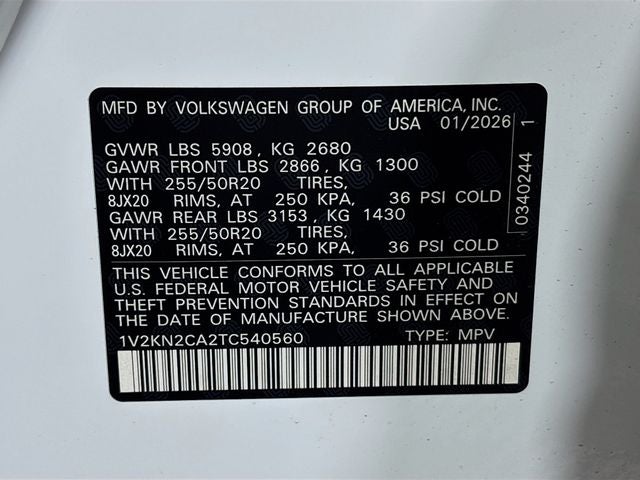 2026 Volkswagen Atlas 2.0T SE w/Technology
