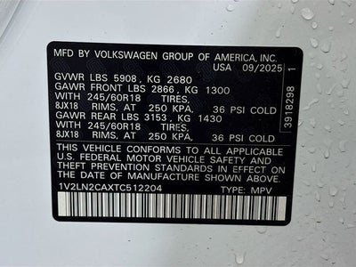 2026 Volkswagen Atlas 2.0T SE