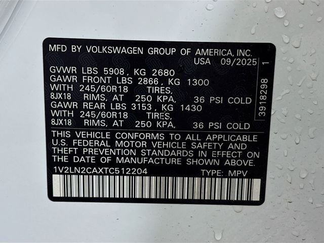 2026 Volkswagen Atlas 2.0T SE