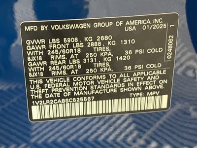 2025 Volkswagen Atlas 2.0T SE