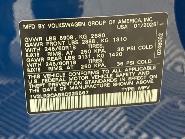 2025 Volkswagen Atlas 2.0T SE