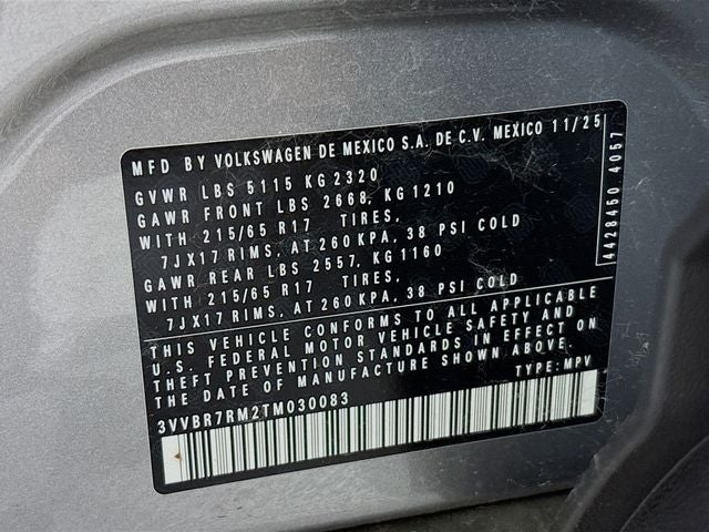 2026 Volkswagen Tiguan 2.0T S