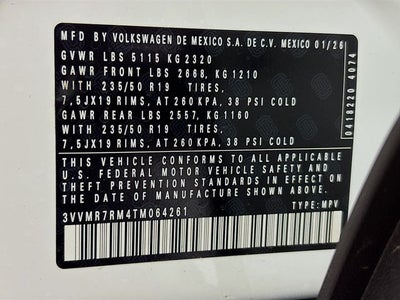 2026 Volkswagen Tiguan 2.0T SE