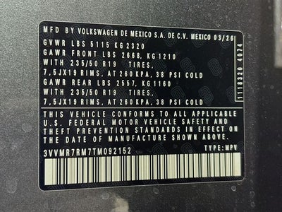 2026 Volkswagen Tiguan 2.0T SE