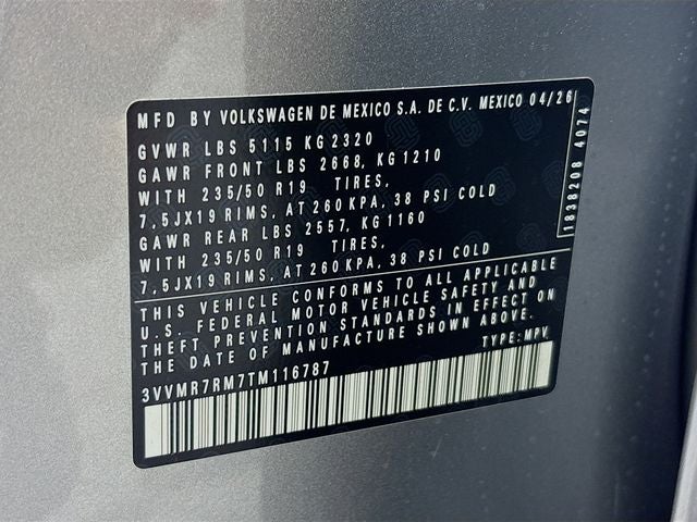 2026 Volkswagen Tiguan 2.0T SE