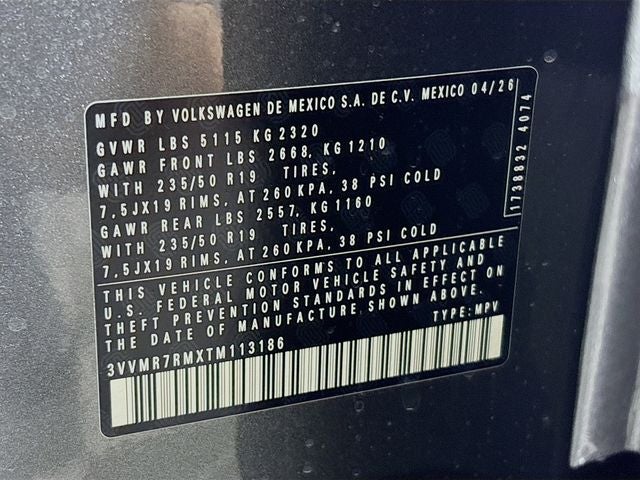 2026 Volkswagen Tiguan 2.0T SE