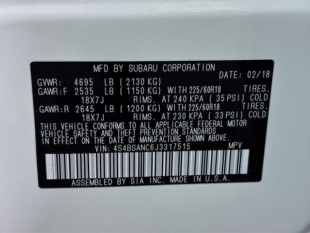 2018 Subaru Outback 2.5i Limited
