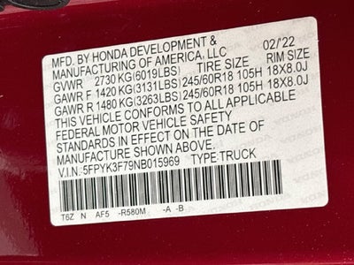 2022 Honda Ridgeline RTL-E