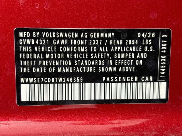 2026 Volkswagen Golf GTI 2.0T SE