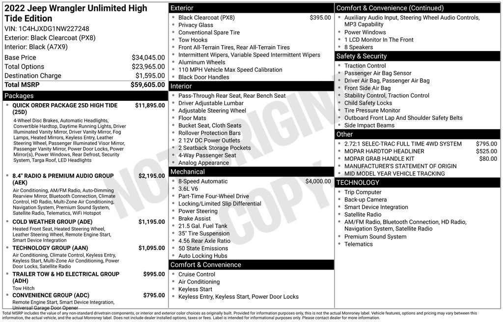 2022 Jeep Wrangler Unlimited High Tide 4x4