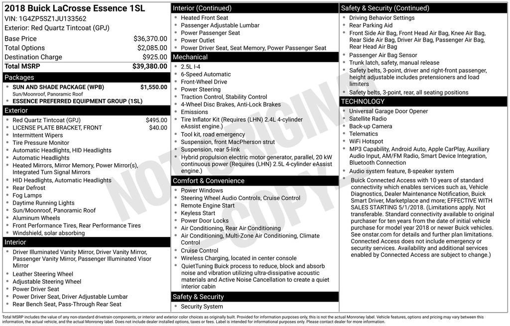 2018 Buick LaCrosse Essence